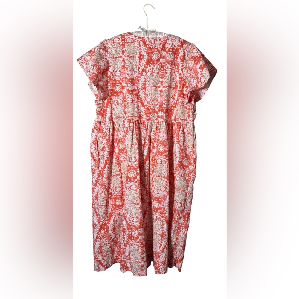 Anthropologie Maeve Printed Flutter-Sleeve Babydoll Dress Plus Size 3X - Picture 3 of 8
